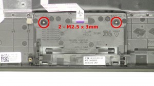 Remove the 2 - M2.5 x 3mm Wafer screws.