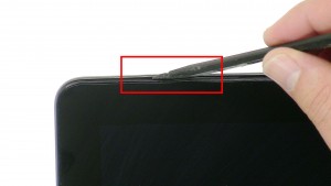 Using a scribe, carefully separate the base from the screen.