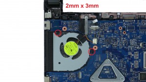 Unscrew and remove Cooling Fan (2 x 