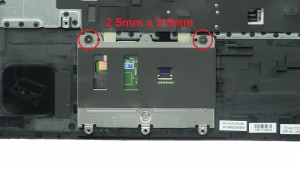 Unscrew and remove bracket (2 x M2.5 x 5mm).