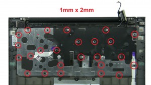 Unscrew and remove bracket and keyboard (25 X 1mm x 2mm).