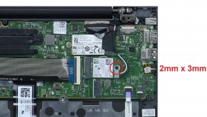 Unscrew and remove WLAN bracket (1 x M2 x 3mm).