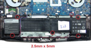 Unscrew and remove Battery (6 x 