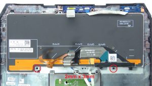 Unscrew and remove keyboard bracket (12 x M2 x 3mm).