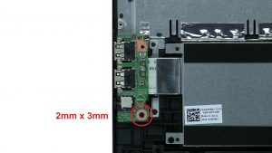 Unscrew and turn over circuit board (1 x M2 x 3mm).