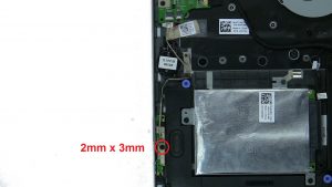 Remove circuit board screw (1 x M2 x 3mm).