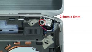 Unscrew and remove bracket (1 x M2.5 x 5mm).