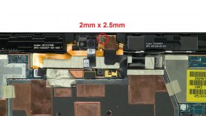 Unscrew and remove camera (1 x M2 x 2.5mm).