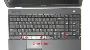 Unscrew and turn over Keyboard (3 x M2 x 3mm).