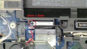 Unscrew and remove bracket (2 x M2 x 3mm).