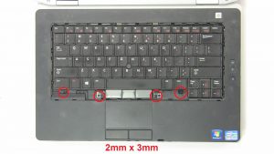 Unscrew and turn over Keyboard (4 x M2 x 3mm).