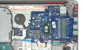 Unscrew and turn over motherboard (1 x M2.5 x 5mm)(1 x 