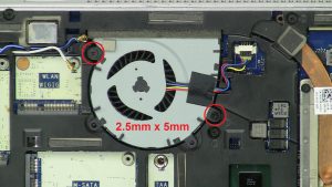 Unscrew and disconnect Cooling Fan (2 x 