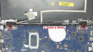 Remove display assembly screws (2 x M2.5 x 5mm)(2 x 