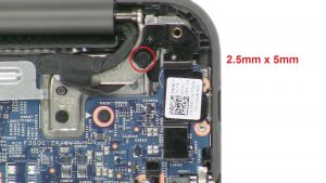 Unscrew and remove bracket (1 x M2.5 x 5mm).