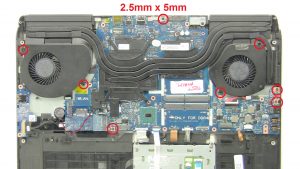 Unscrew and disconnect Motherboard(8 x 