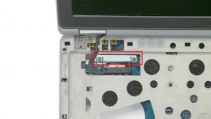 Unscrew bracket and disconnect display cable (2 x M2 x 2mm).