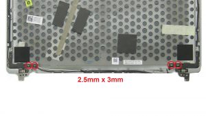 Unscrew and remove Hinges (4 x M2.5 x 3mm).