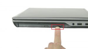 Press in button to release and remove Optical Drive.
