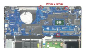 Remove bracket and motherboard screws (2 x M2 x 5mm)(2 x 