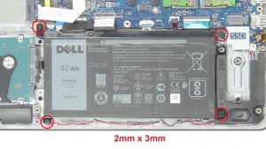 Unscrew and disconnect Battery (4 x 