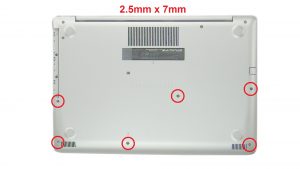 Remove bottom base screws (1 x M2 x 4mm)(2 x 