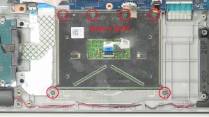 Unscrew and remove Touchpad (6 x 