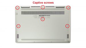 Remove bottom base screws (6 x captive screws)(4 x M2.5 x 5mm).