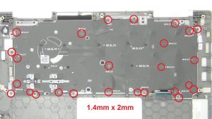 Unscrew and remove keyboard bracket (26 X 1.4mm x 2mm).