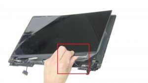 Use fingers to peel apart and turn over screen.