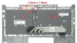 Unscrew and remove keyboard bracket (27 X 1.4mm x 2mm).