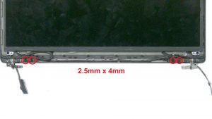 Unscrew and remove Display Hinges (4 x M2.5 x 4mm).