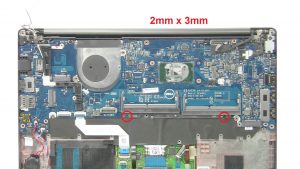 Unscrew and remove memory bracket (2 x M2 x 3mm).