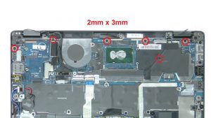 Unscrew and disconnect motherboard.