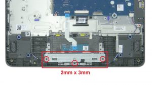 Unscrew and remove bracket (3 x M2 x 3mm).