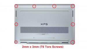 Remove bottom base screws (8 X 2mm x 3mm T6 torx screws).