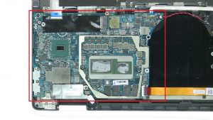 Unscrew and disconnect motherboard (2 x M2 x 4mm) (