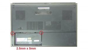 Unscrew then slide over Base Cover to remove it from laptop (2 x 