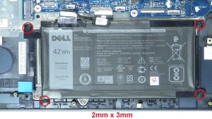 Unscrew and disconnect Battery (4 x 