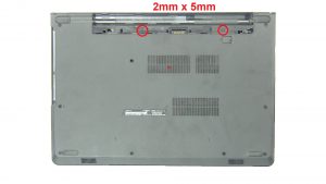 Remove upper and lower Palmrest screws (7 x M2 x 5mm)(3 x 
