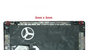 Remove bottom and back display assembly screws (2 x M2 x 3mm) (2 x 