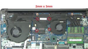 Unscrew and disconnect Heatsink (4 x M2.5 x 5mm) (4 x 