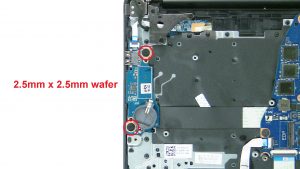 Unscrew and disconnect I/O Board (2 x M2.5 x 2.5mm wafer).