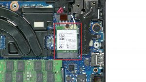 Unscrew and disconnect WLAN Card (1 x 