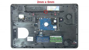 Remove keyboard trim screw (1 x M2.5 x 5mm).