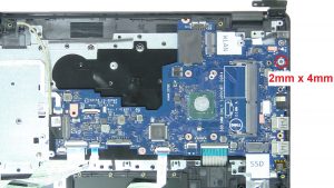 Unscrew and remove Motherboard (1 x M2 x 4mm).