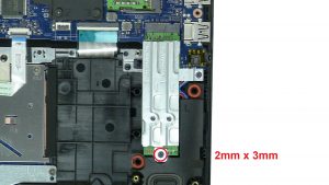 Unscrew then remove bracket and SSD (1 x captive screw)(1 x M2 x 3mm).