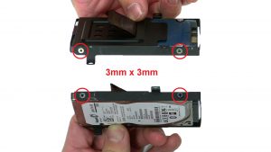 Remove adapter and unscrew Hard Drive (4 x 