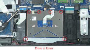 Unscrew and disconnect Touchpad (6 x 