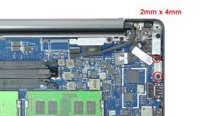 Unscrew and remove brackets (2 x 2mm x 2.5mm) (2 x M2 x 4mm).